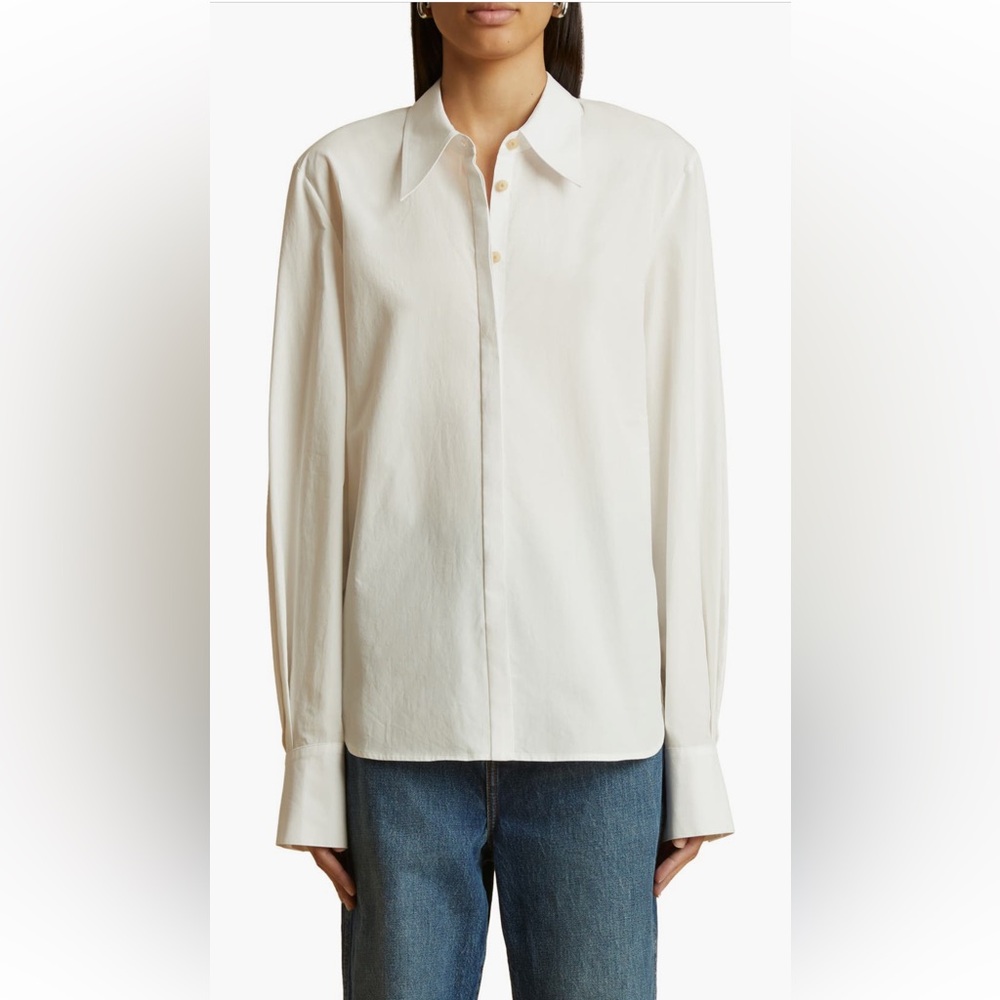 Khaite Minta Cotton Shirt, 4, White